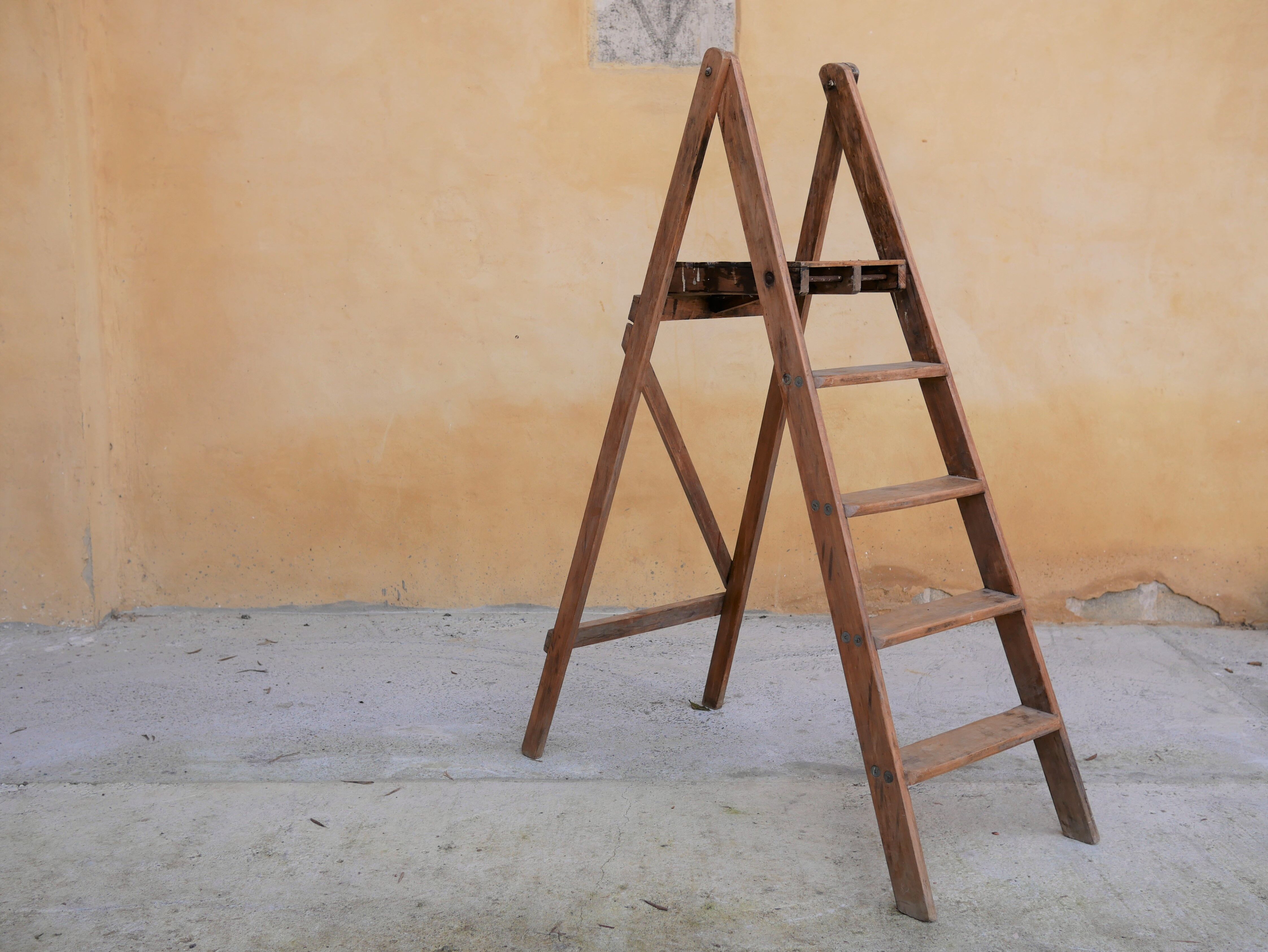 Vintage wooden stepladder