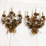 Pair of brass appliques. France, 1960s.