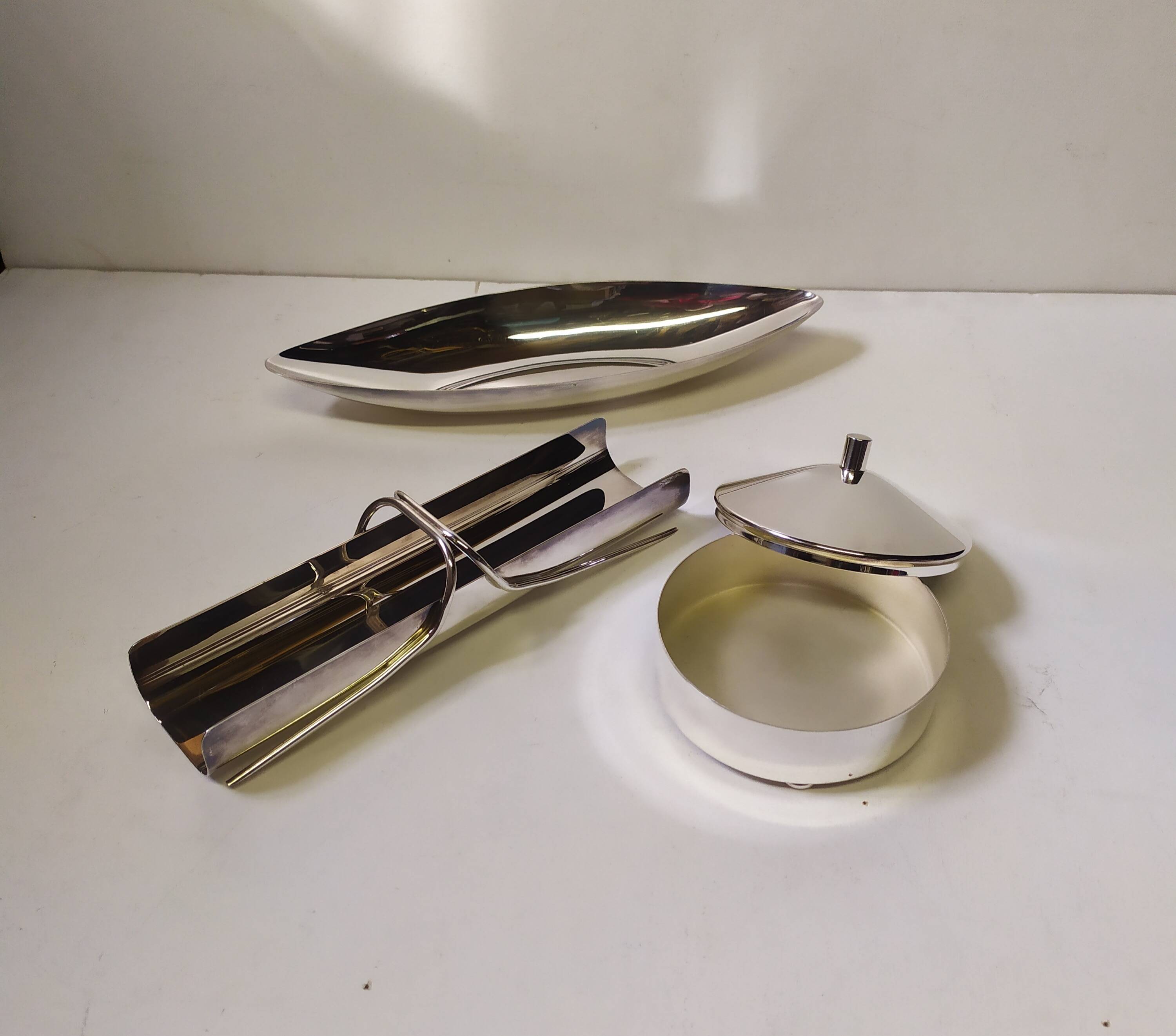 Lino Sabattini objects for Christofle, 1970s, set of 3