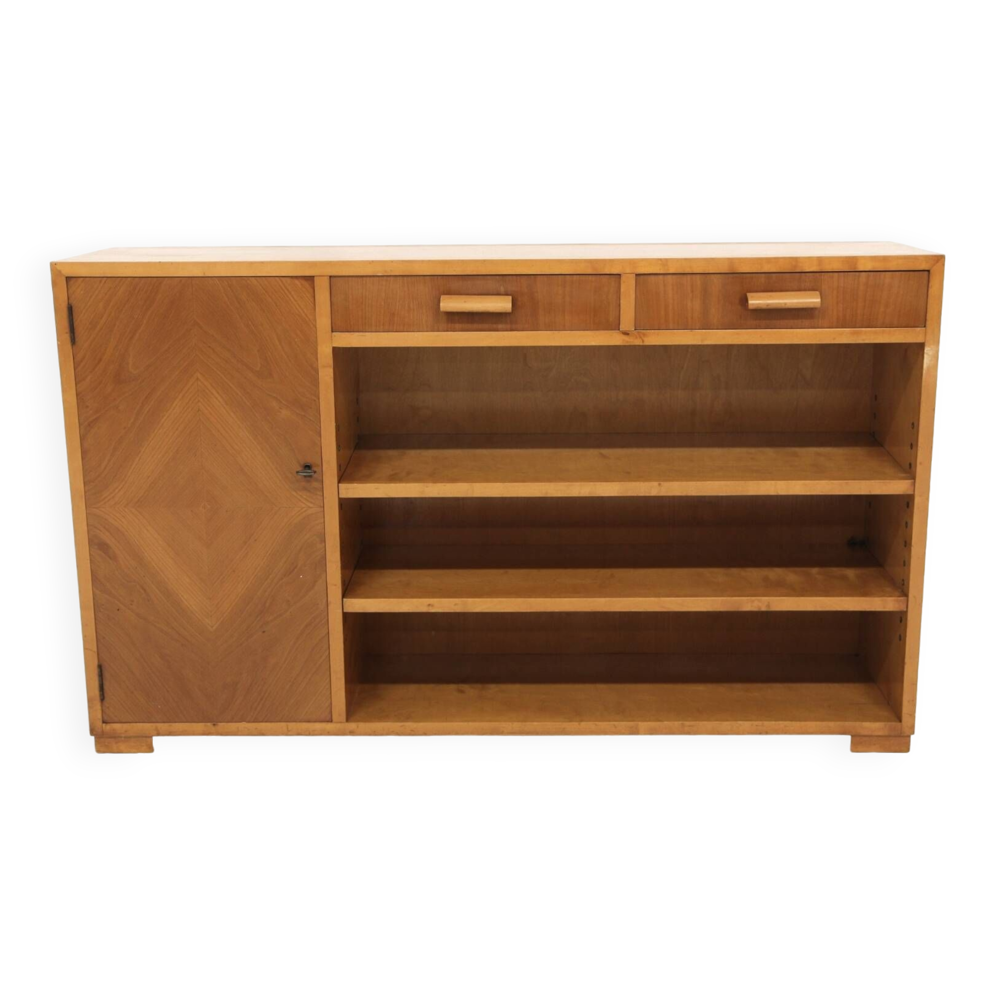 Scandinavian elm bookcase, Swedish modern, Sweden, 1940