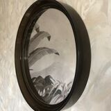 70s round mirror - 40cm