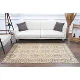 1970s Turkish Oushak Handmade Wool Cotton Beige Area Rug115x202