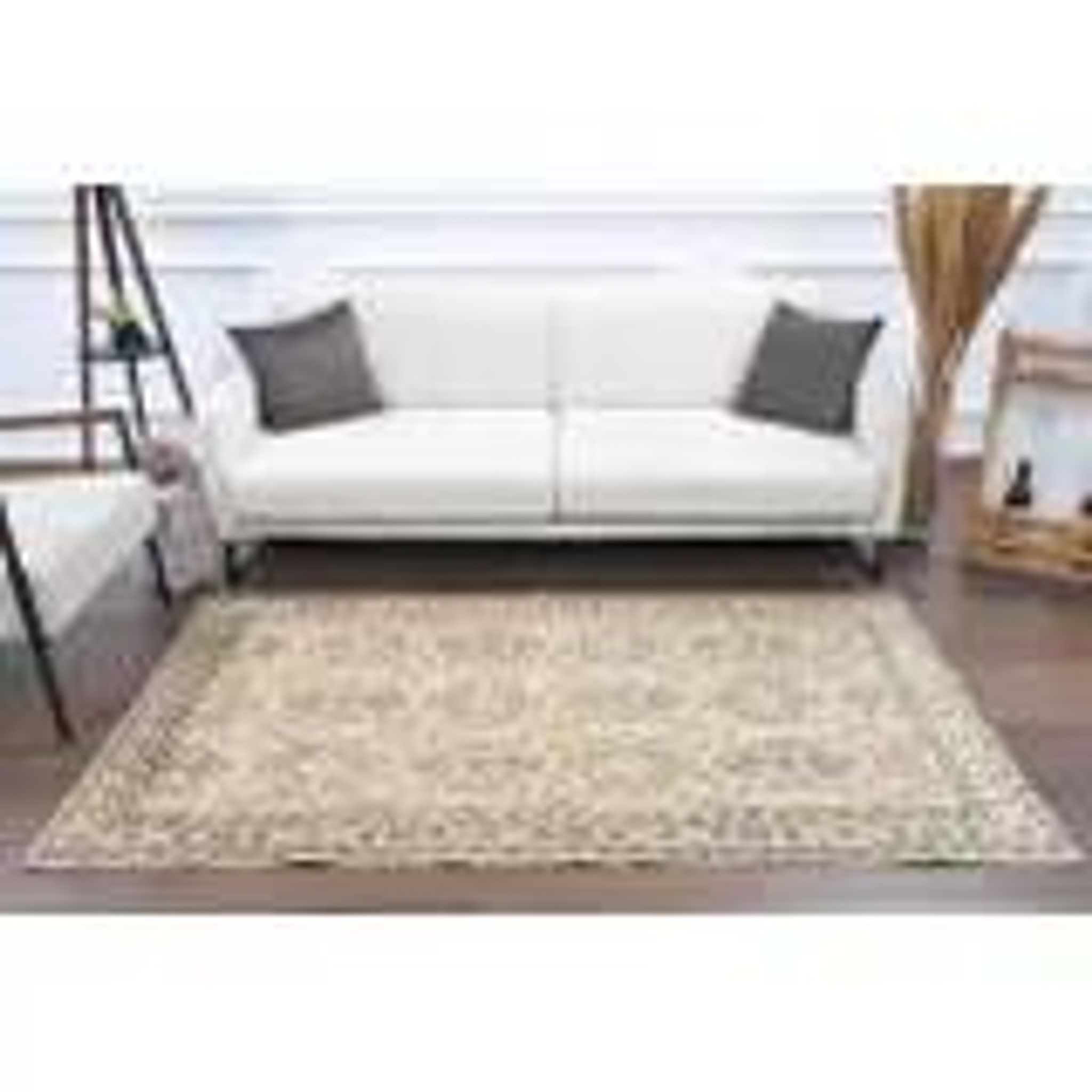 Tapis turc Oushak fait main en laine et coton beige des années 1970 115x202