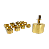 Gold-plated brass carafe & bowls, Pierre Forsell for Skultuna, 1960