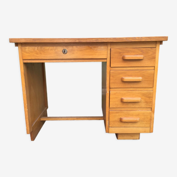Vintage desk with 5 oak drawers