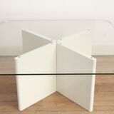 Wood and glass coffee table , France, circa 1980