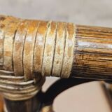 Set of 4 bamboo armchairs from the 80s