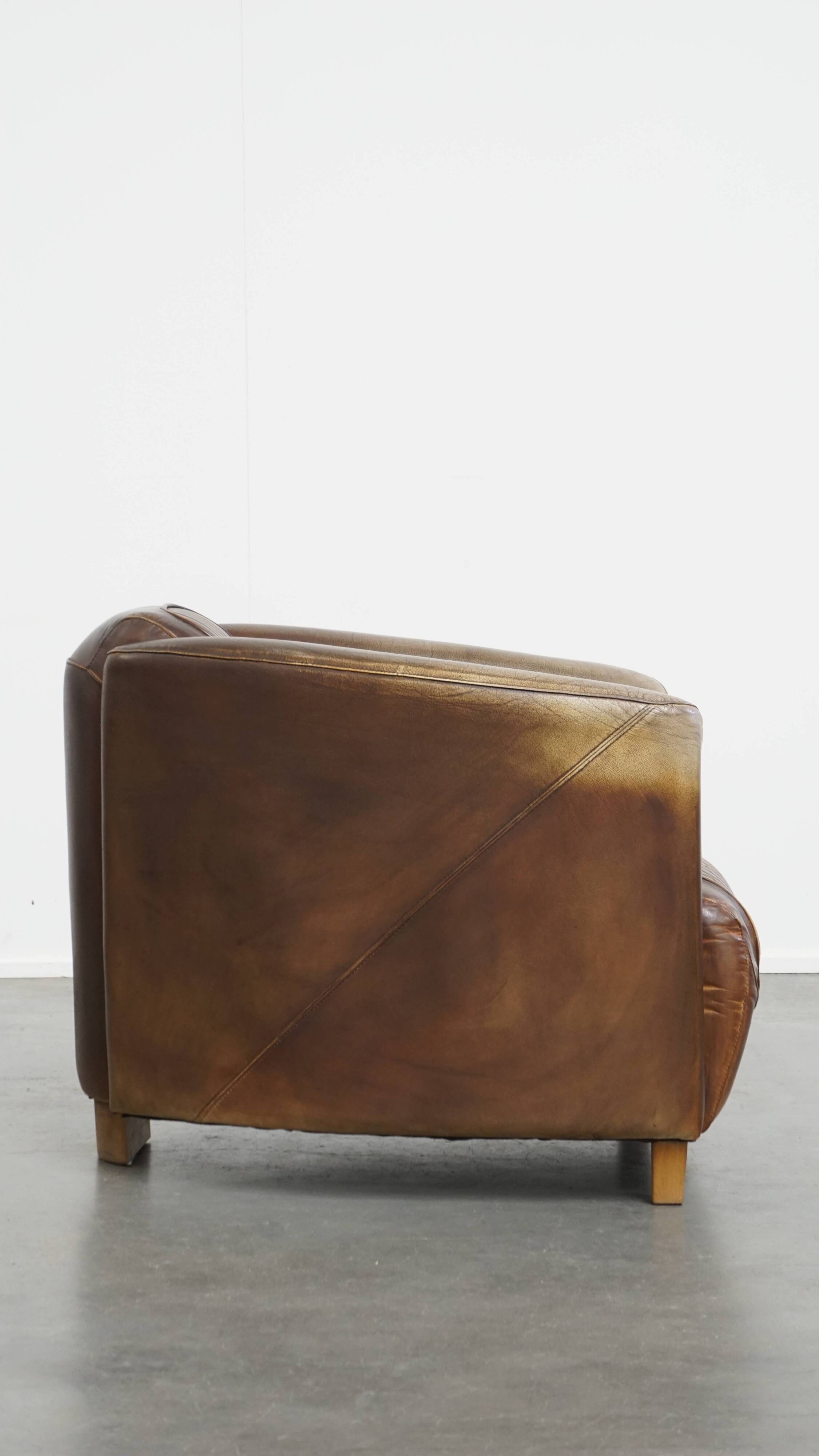 Cowhide Leather Chesterfield Aviator Armchair