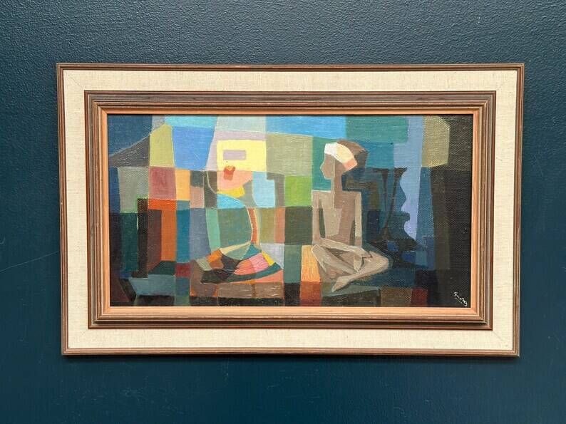 Original Oil on Swedish Panel – "The Snake Charmer" by Ragnar Ring (1908–1999) – Signed – Vintage and Framed – 38 × 60 cm (15" × 23.6")