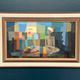 Original Oil on Swedish Panel – "The Snake Charmer" by Ragnar Ring (1908–1999) – Signed – Vintage and Framed – 38 × 60 cm (15" × 23.6")