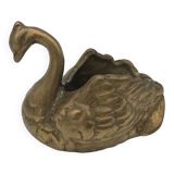 Old zoomorphic pocket tray in bronze, in the shape of a swan