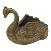 Old zoomorphic pocket tray in bronze, in the shape of a swan