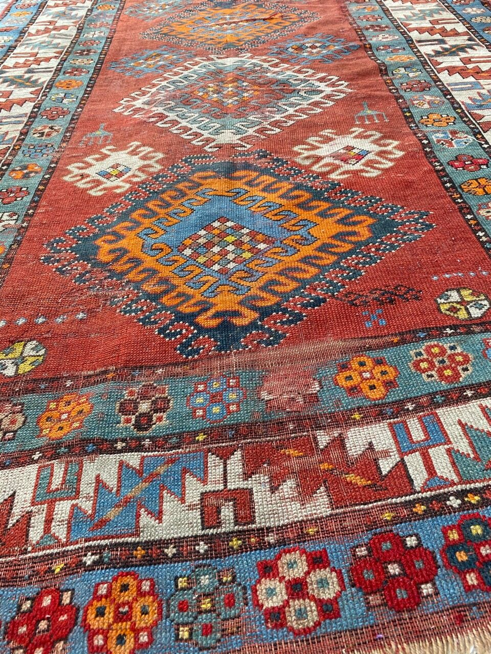 Kazak ancient Caucasian carpet 140x300 cm