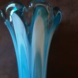 Large turquoise opaline crystal vase