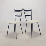 Set of 2 Italian Metal and Brass Chairs, 1960's