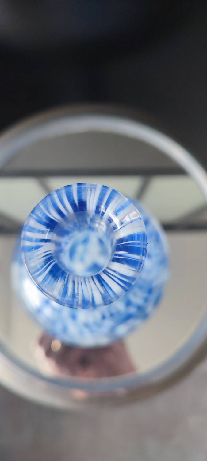 Blown glass bottle, Clichy glassworks, 20th century