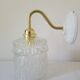 Porcelain, brass and glass wall lamp