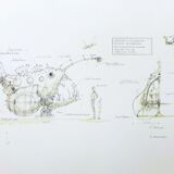 François delaroziere, luminaire des grands fonds, 2008. original lithograph signed