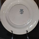 5 assiettes plates en faïence de Longwy modèle "Suzanne" Terre de Fer