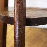 Pedestal table in formica and solid wood