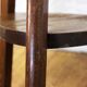 Pedestal table in formica and solid wood