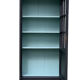 Armoire parisienne vitrée noire et vert grisé 150cm