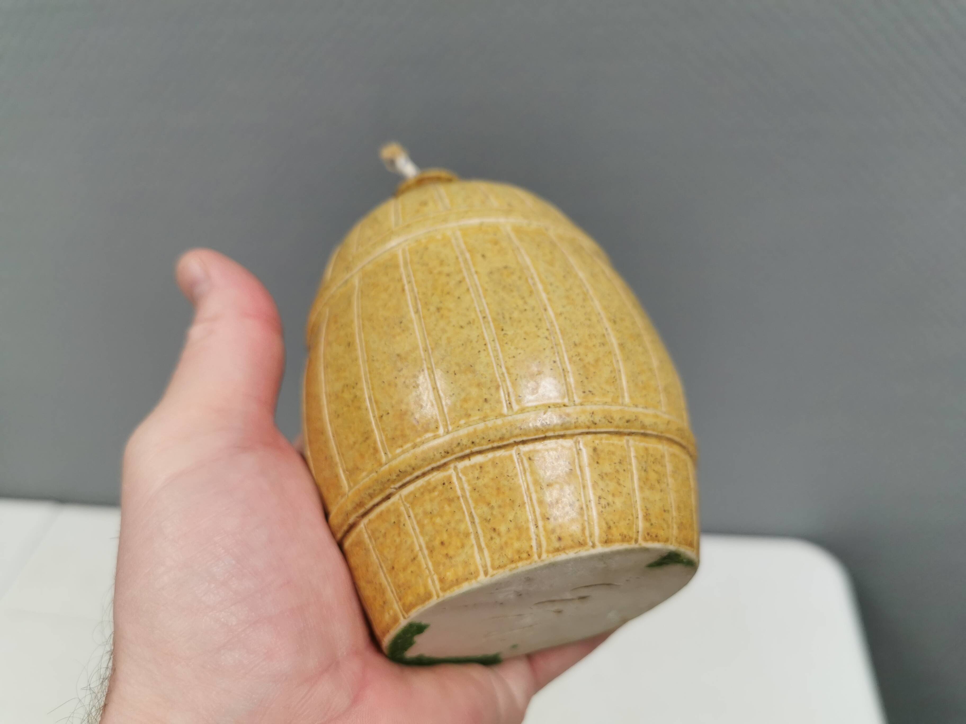 Small, attractive ceramic candlestick from the 1970s, Denmark.