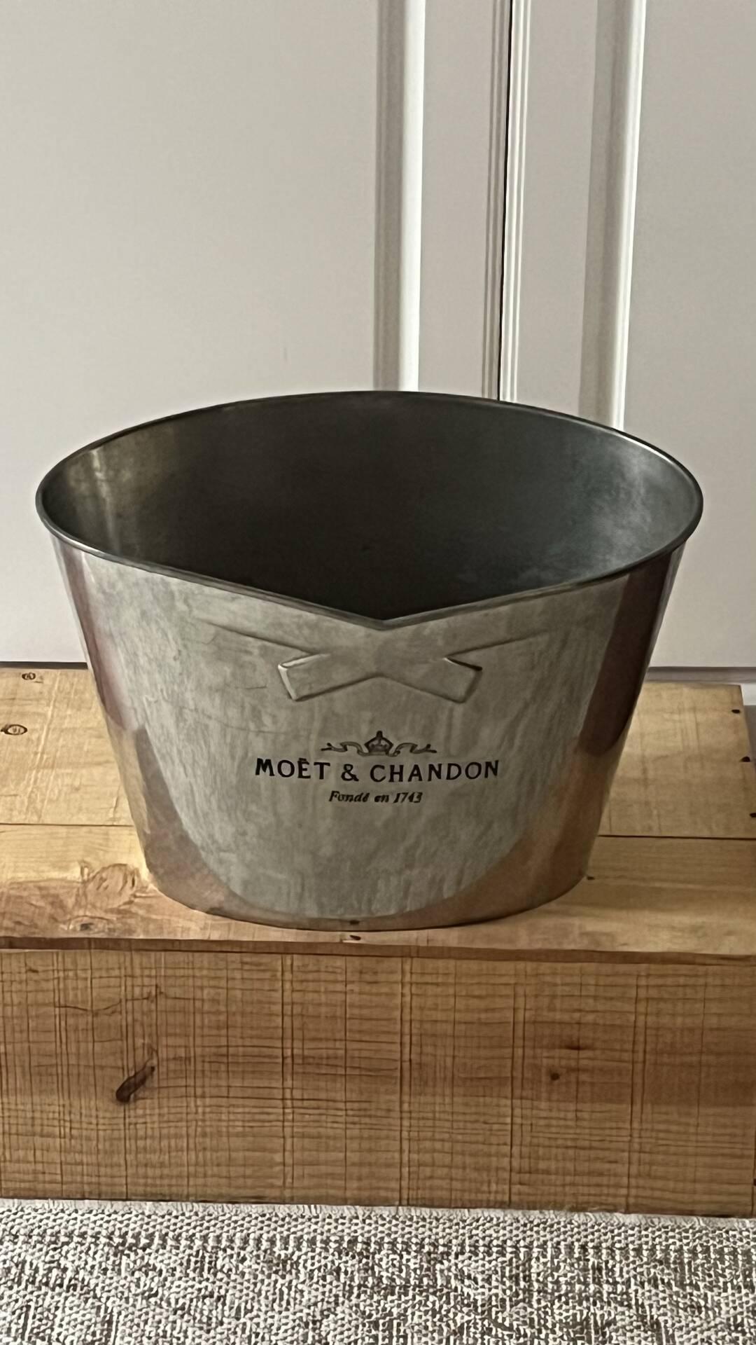 Moet Chandon Pewter Champagne Bucket. Vintage French Magnum Cooler