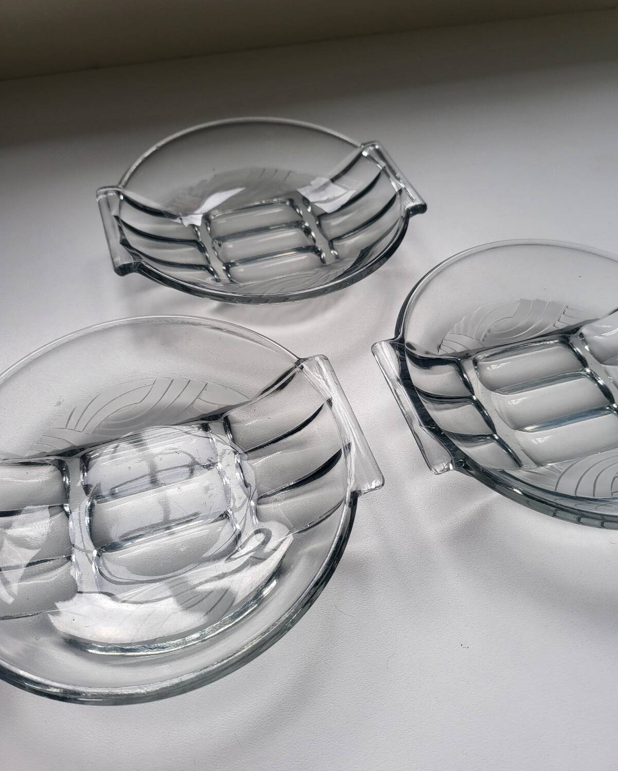 3 Coupelles en verre art déco