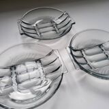 3 Coupelles en verre art déco