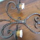 Real wrought iron wall sconce assembled and uns welded, porcelain and brass sleeves -1930/40