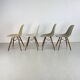 Chaises d'appoint Eames Herman Miller DSW en grège, vert écume de mer, ocre clair et parchemin avec léger