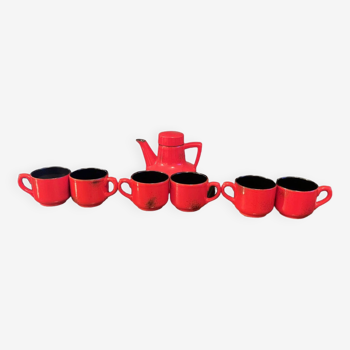 Italy PV tea set, Bitossi style, Italy, 1970s