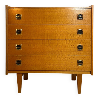 Vintage wooden chest of drawers with compass feet