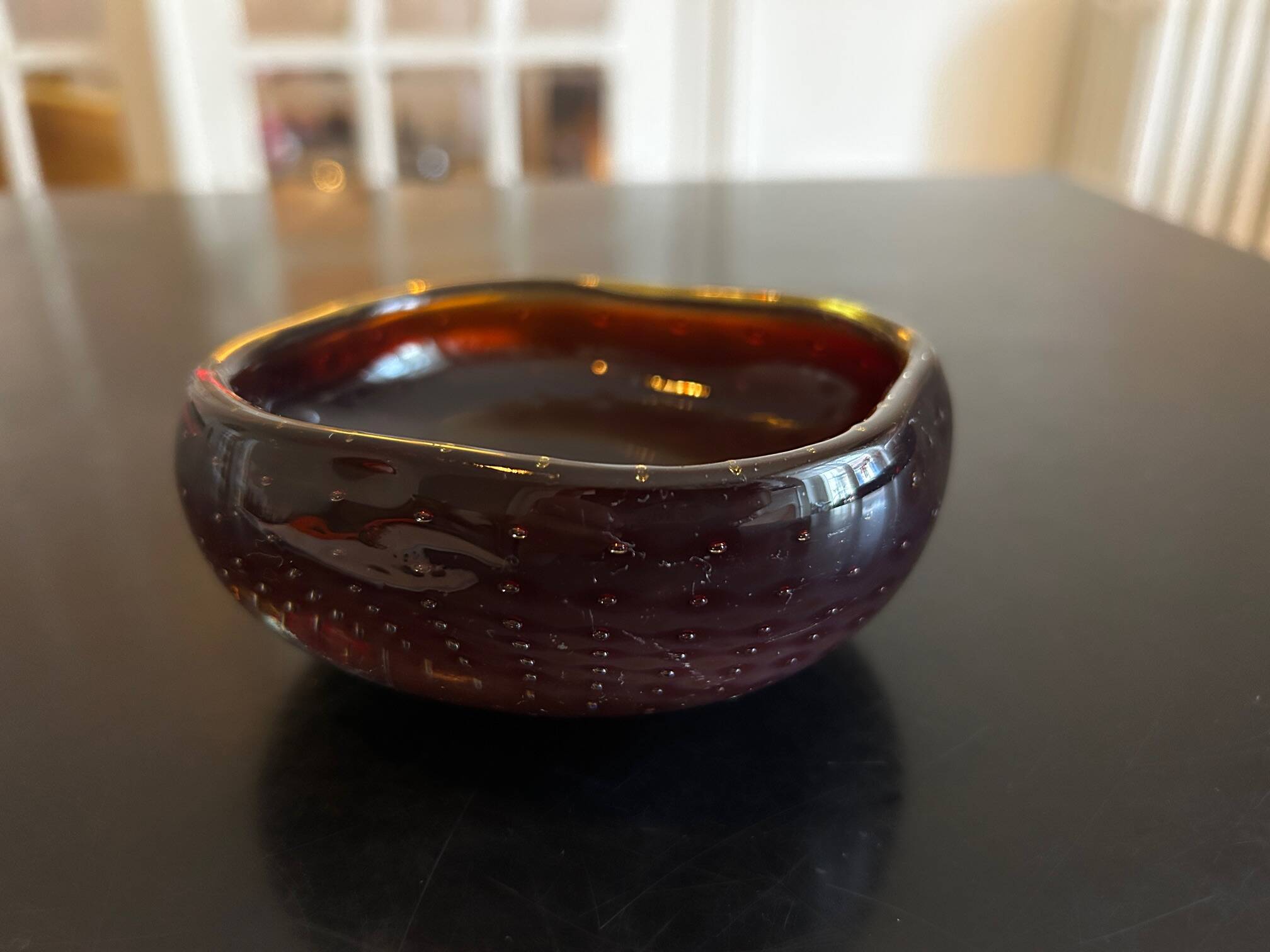 red and yellow Murano pocket vase