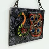 Glazed Ceramic Wall Plaque by Ruscha 1970s