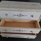 Commode de poupée ancienne bois peint années 30-40