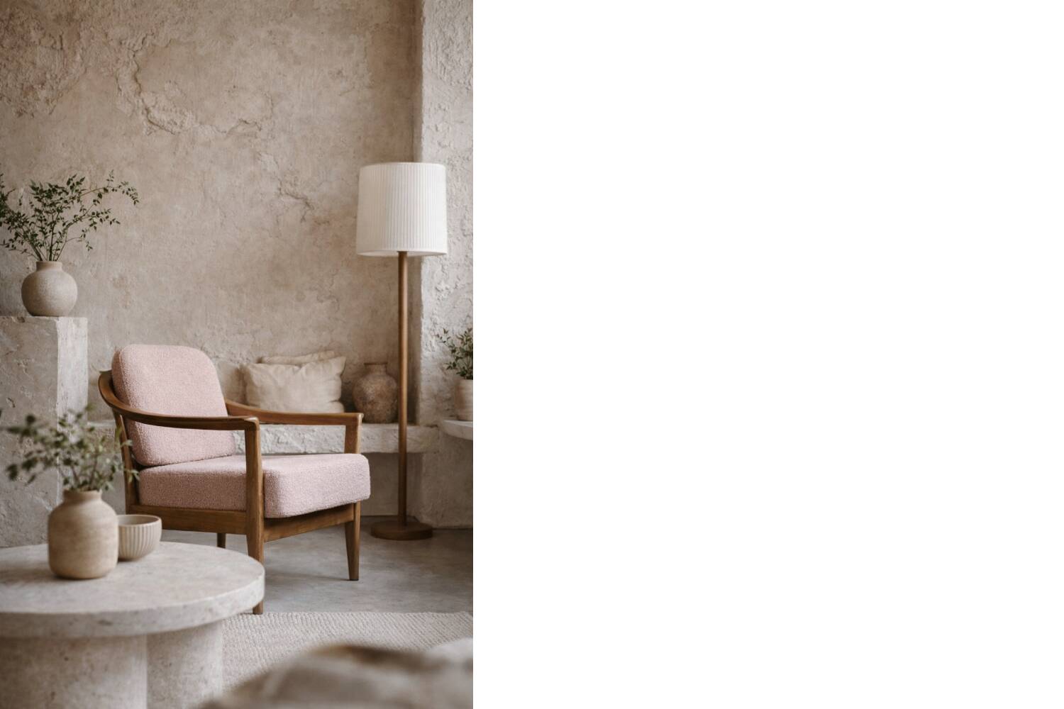 Vintage Mid-Century Modern Wood and Fabric Armchairs from W. Knoll, Set of 2