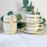 St Amand 10-person coffee service – Vintage white and gold porcelain