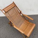 Folding bamboo lounge chair from the early 20th century