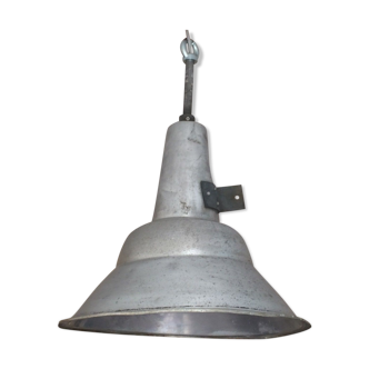 Industrial pendant light with glass, 1950-60