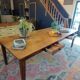 XXL solid oak farmhouse table 260x100 patinated two drawers