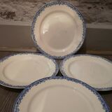 Series of 6 plates in Earthenware Sarreguemines model Fontanges