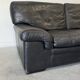 Vintage Roche Bobois sofa – Soleil Noir model – patinated black leather – 2-seater
