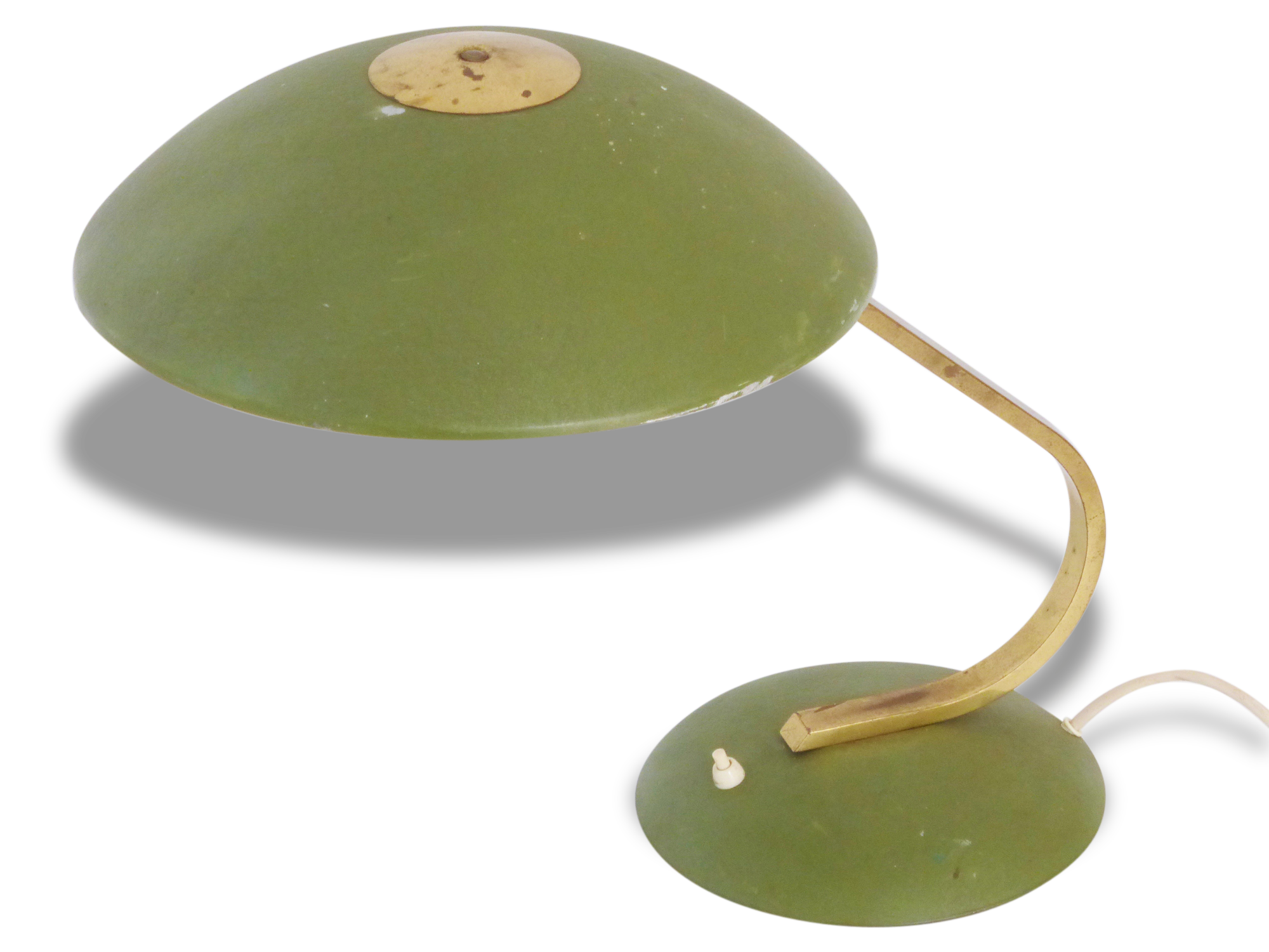 Important khaki saucer 1950 vintage 50's rockabilly desk lamp desk lamp