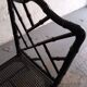 Black lacquered chair, faux bamboo, Chippendale, Jonathan Adler