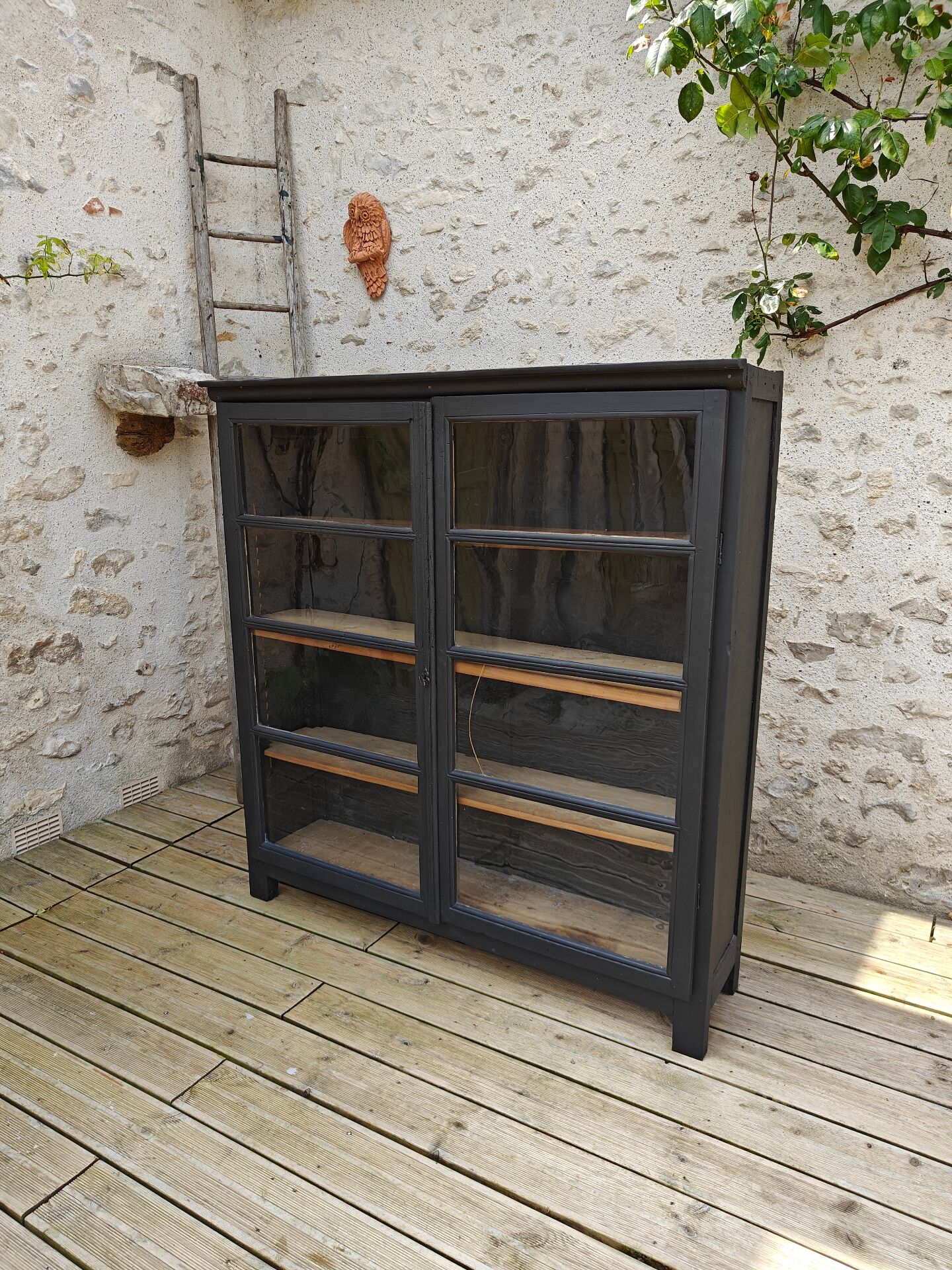 Restored antique display cabinet