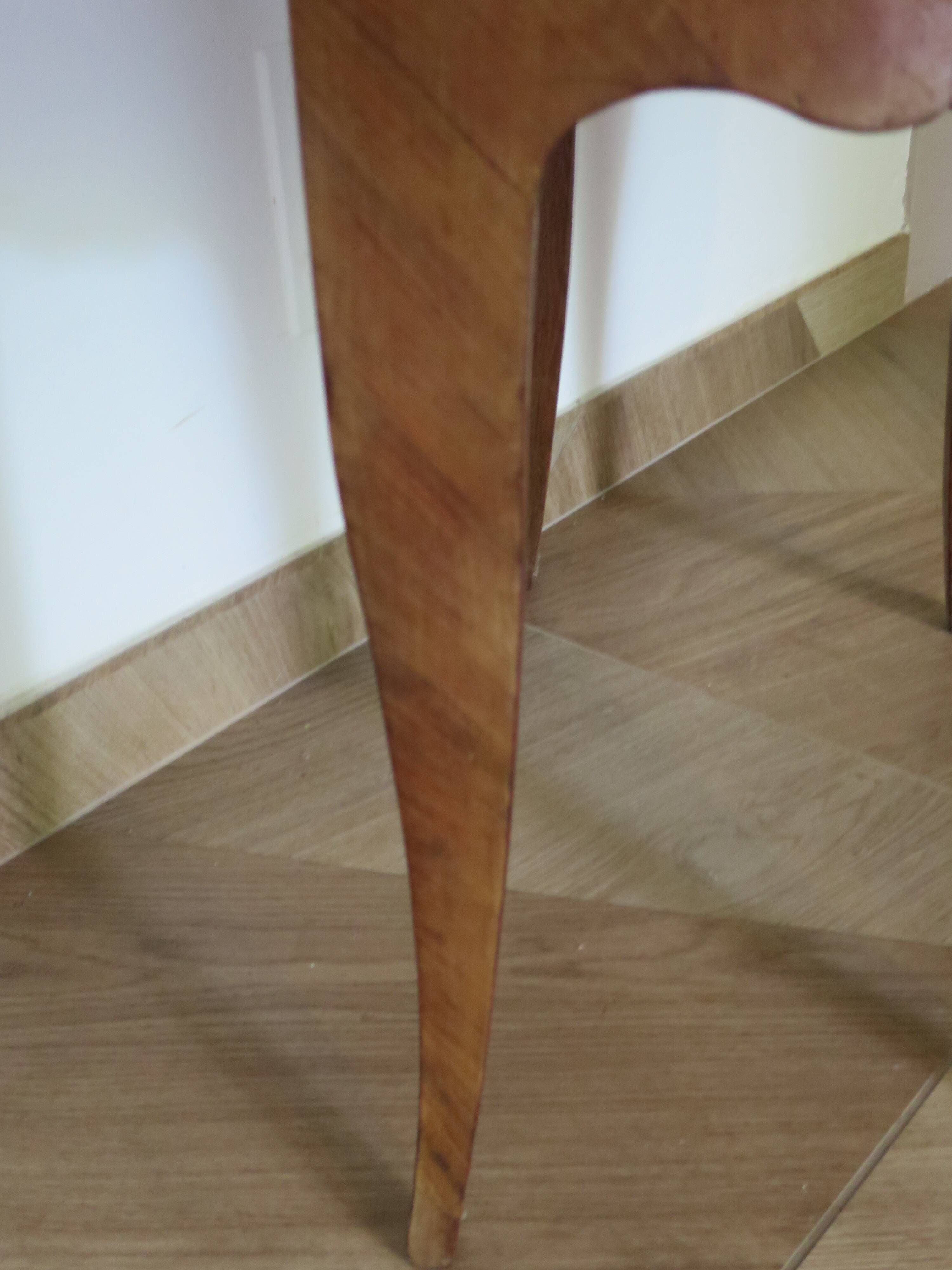 Pair of 2 Louis XV bedside tables - marquetry - 2 drawers - pink marble