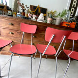 Set of 4 vintage red Formica chairs