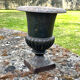 Iron garden urn planter, Antique French cast iron classical campana va